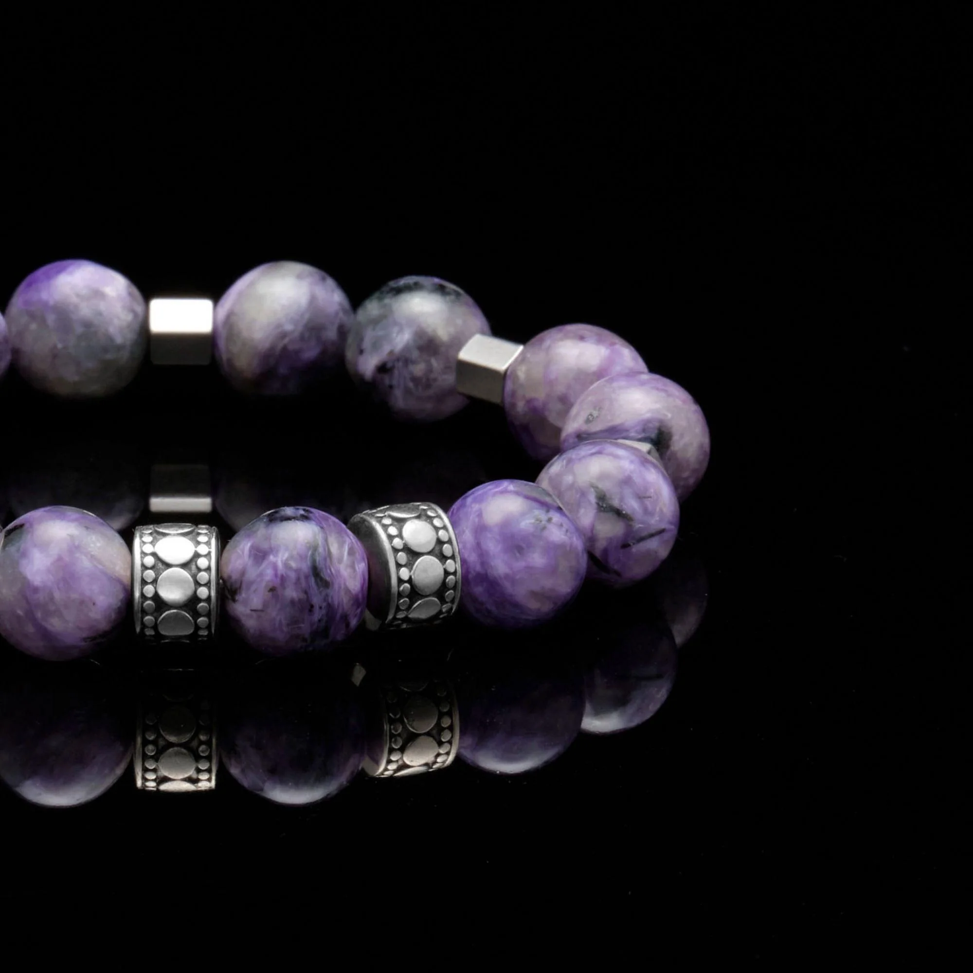 Silver Spacer Third Eye Chakra Bracelet - Image 2