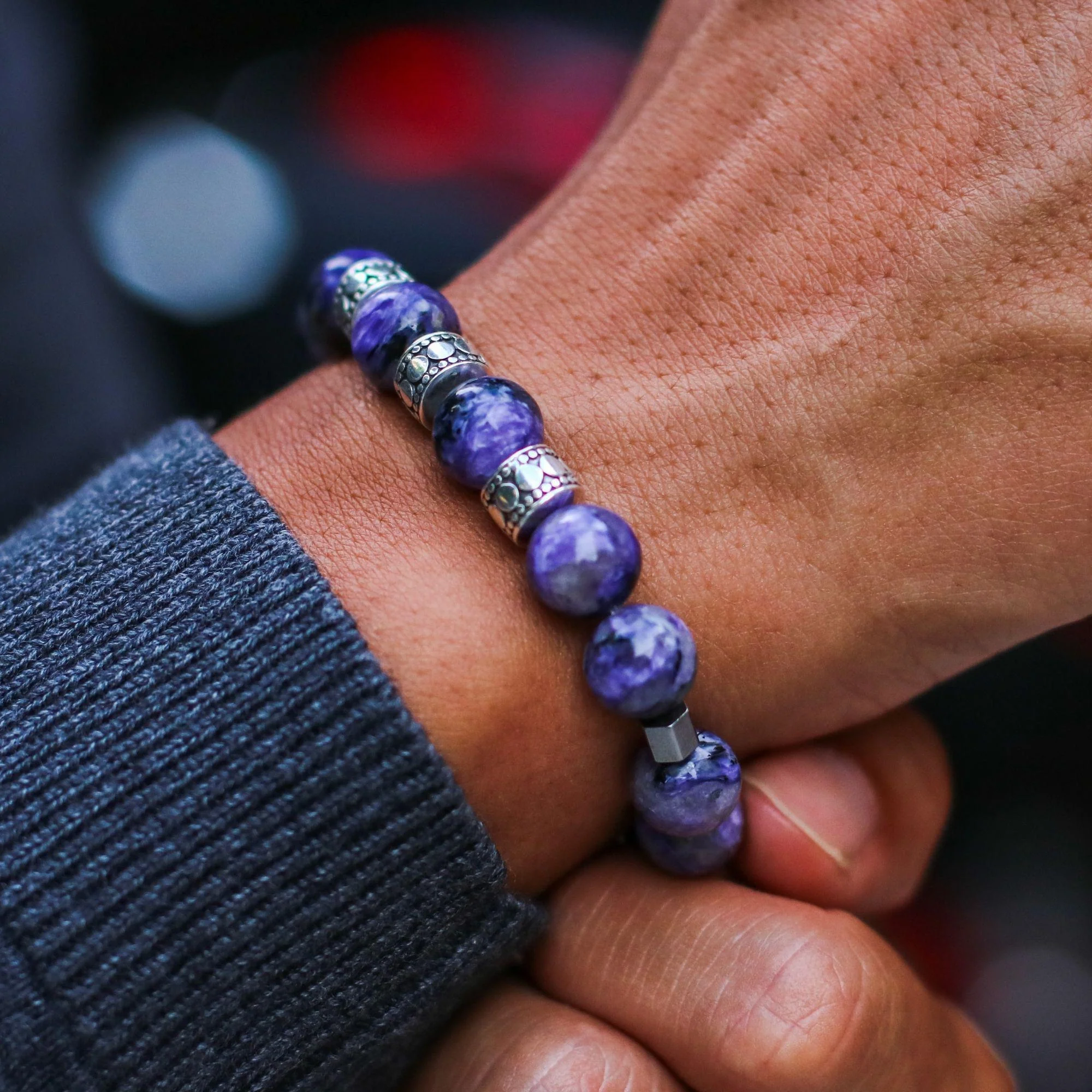 Silver Spacer Third Eye Chakra Bracelet - Image 3