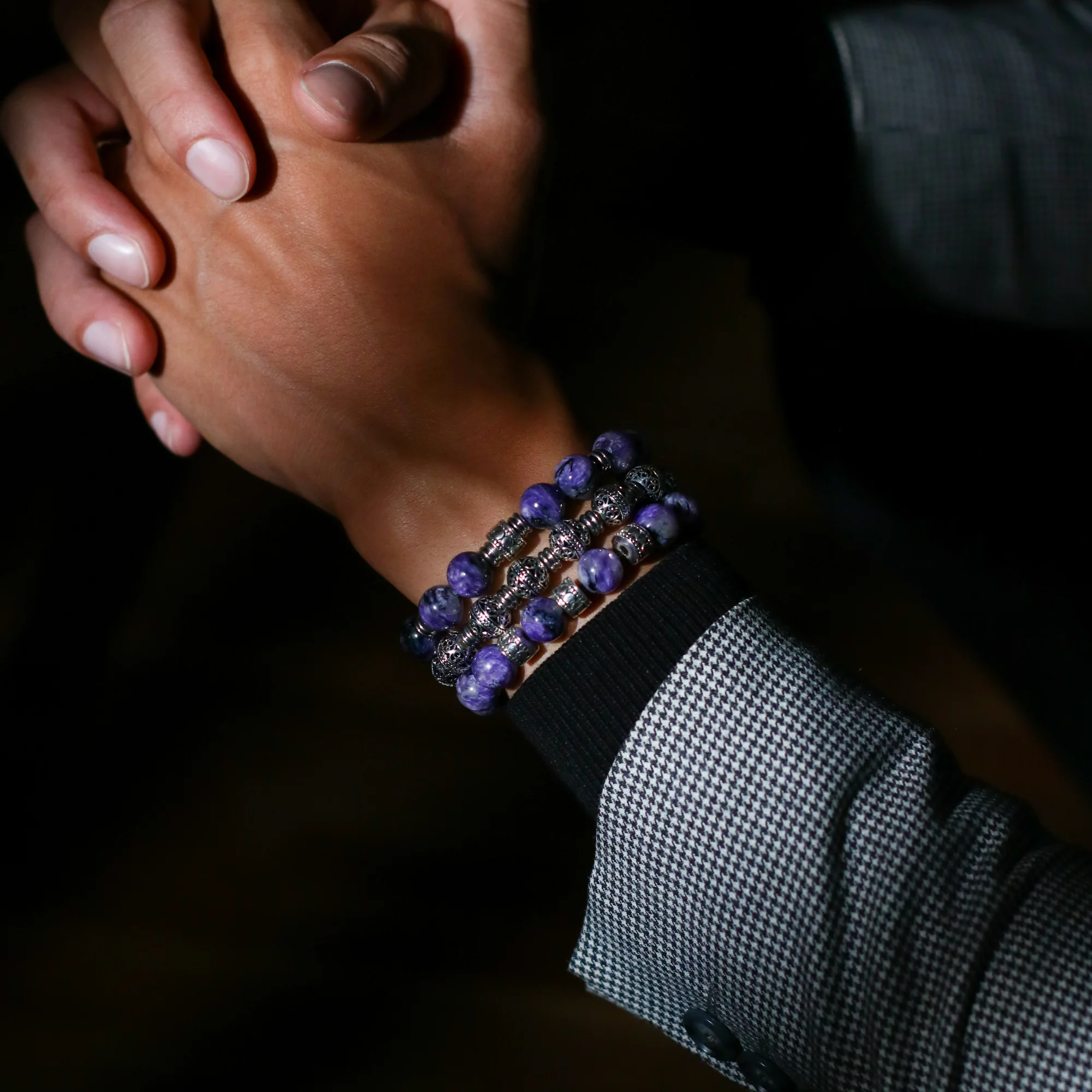 Silver Spacer Third Eye Chakra Bracelet - Image 4