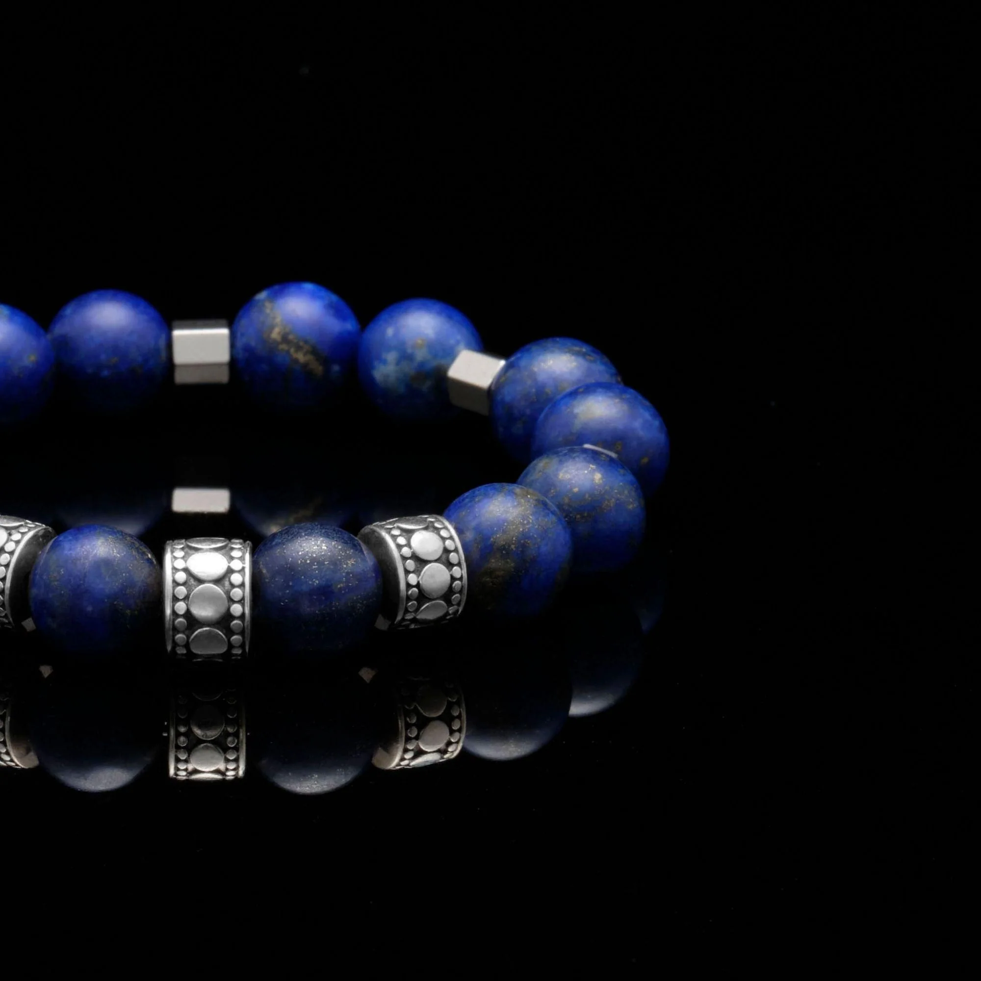 Silver Spacer Throat Chakra Bracelet - Image 2
